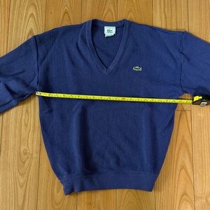 Lacoste vintage Men’s V-Neck Pullover Sweater - purple